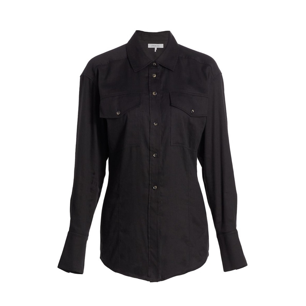 NWT FRAME Women’s Arie Linen-Blend Shirt XXS